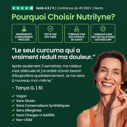 Bougez plus confortablement grâce au Curcuma & à la Curcumine (1 000 mg)