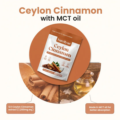 Ceylon Cinnamon 7200mg Equivalent Softgels with MCT Oil