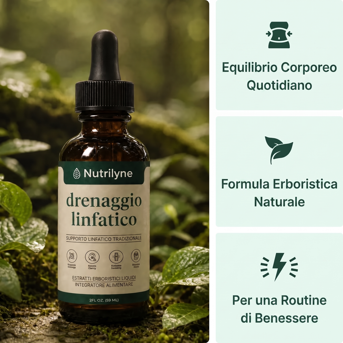 Nutrilyne | Gocce Drenanti Linfatiche alle 4 Erbe