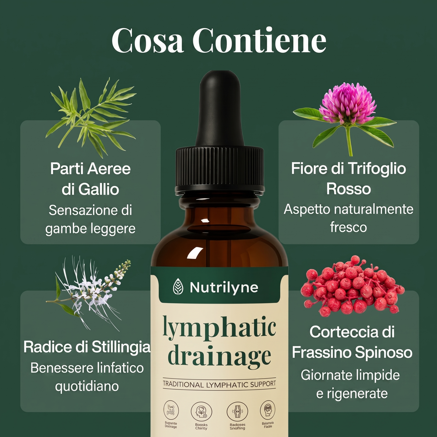 Nutrilyne | Gocce Drenanti Linfatiche alle 4 Erbe