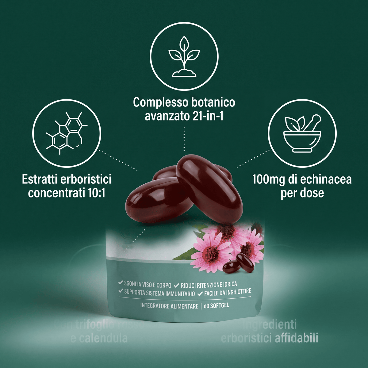Nutrilyne | Capsule Drenanti Linfatiche alle 4 Erbe