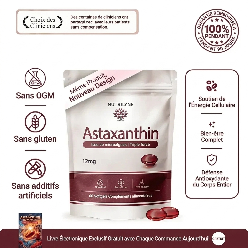 Astaxanthine Naturelle 12mg | Éclat, Vision & Vitalité