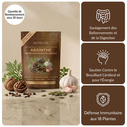 Nutrilyne Cure Antiparasitaire Naturelle — Retrouvez Votre Énergie & Confort Digestif | Triple Action 6600mg