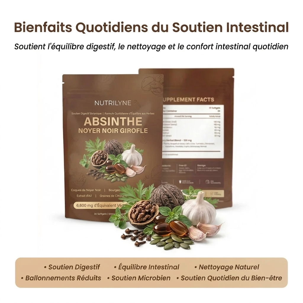 Nutrilyne Cure Antiparasitaire Naturelle — Retrouvez Votre Énergie & Confort Digestif | Triple Action 6600mg