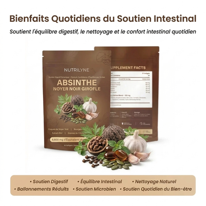 Nutrilyne Cure Antiparasitaire Naturelle — Retrouvez Votre Énergie & Confort Digestif | Triple Action 6600mg