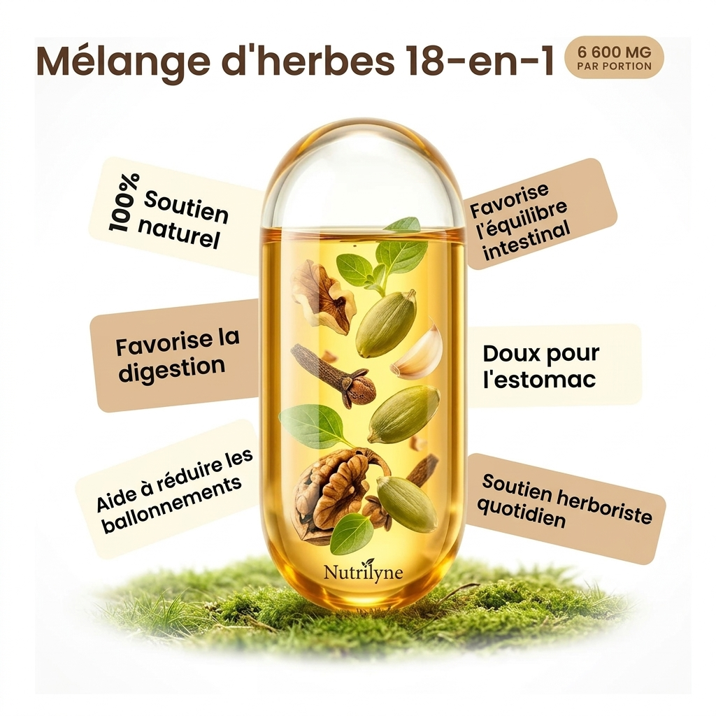 Nutrilyne Cure Antiparasitaire Naturelle — Retrouvez Votre Énergie & Confort Digestif | Triple Action 6600mg
